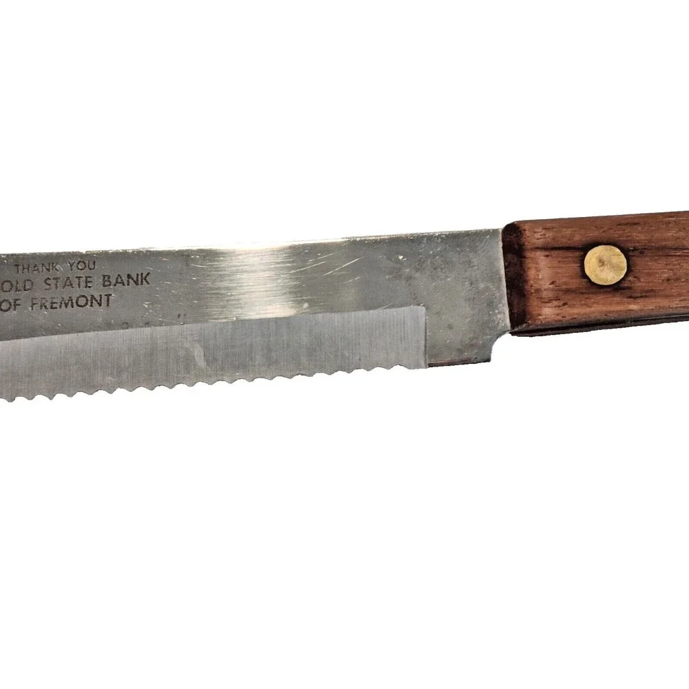 VTG Vernco Advertising Kitchen Serrated Knife The Old State Bank of Freemont, MI